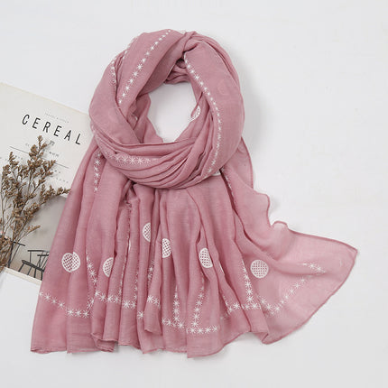 New Retro Striped Sunscreen Shawl Women's Summer Geometric Beach Towel Thin Cotton and Linen Scarf Long Silk Scarf