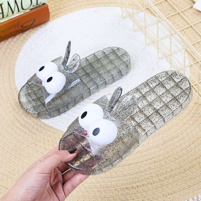 2025 Home Slippers Bathroom Waterproof Anti-Slip Women's Slippers Summer Jelly Translucent Crystal Sandals Wholesale