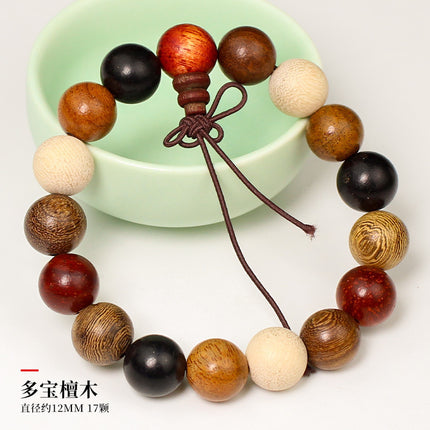 Multi-treasure beads bracelet luminous bamboo bead bracelet women's literary and artistic small fresh jewelry ebony sandalwood green sandalwood rosewood