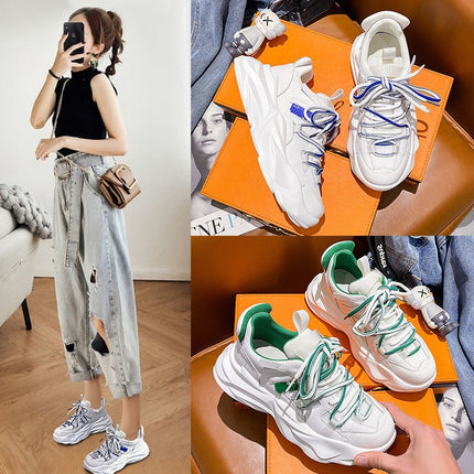 European Style Women's Sports Shoes 2025 Spring/Summer New Trendy Fashion Breathable Versatile Dad Sneakers with Thick Soles