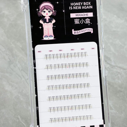 No need to apply glue to the lower eyelashes! Wide stem glue-free small flame false eyelashes upper mirror natural transparent stem lower eyelashes