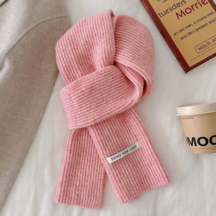 2025 Autumn and Winter New Wool Blended Pure Color Scarf for Female Students Korean Style Simple and Versatile Warm Couple Scarf