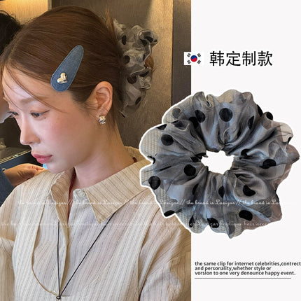 18cm Korean High-End Hair Tie Double-Layer Organza Scrunchie Women's Hair Accessory Hair Rope Ins Style