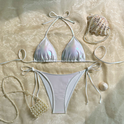 New European and American Bronzing Sexy Halterneck Bikini Trendy Women's Swimsuit Beach Swimsuit Bikini Aliexpress