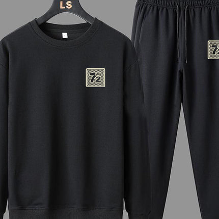 Spring and Autumn Men's Casual Sports suit Jacket Pants Crewneck Sweatshirt Long Sleeve Pants Sports suit Set
