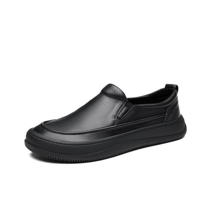 Leather Shoes Men's Dress Pure Leather Slip-on Black Breathable Non-slip Casual Business Fashion All-match Men's Shoes