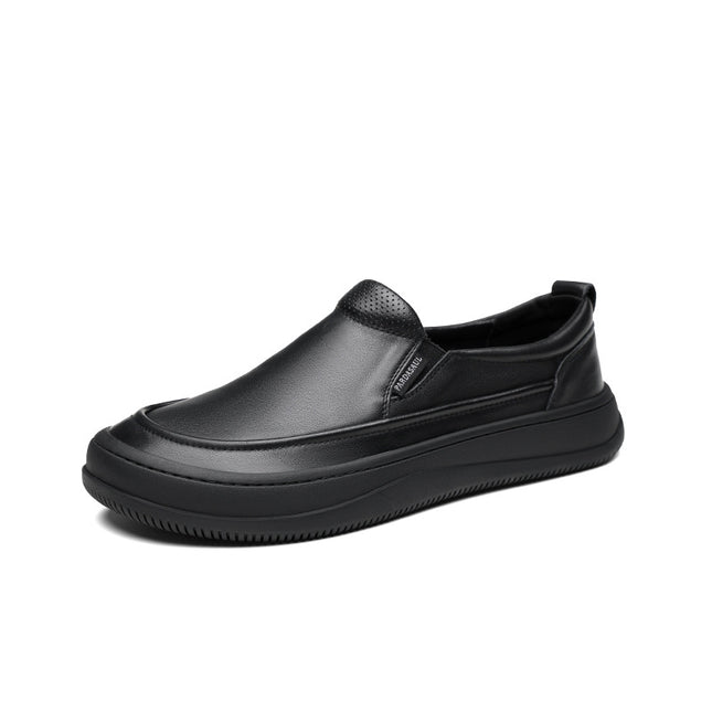 Leather Shoes Men's Dress Pure Leather Slip-on Black Breathable Non-slip Casual Business Fashion All-match Men's Shoes