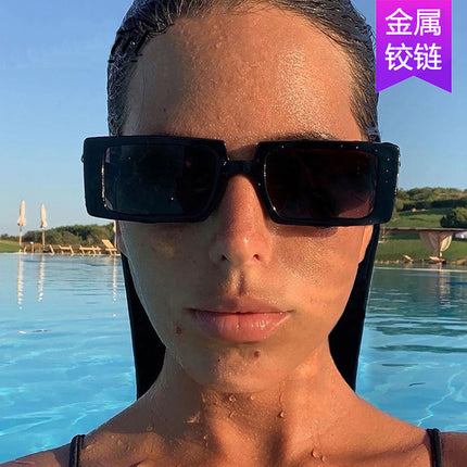 Fluorescent Green Sunglasses Cross-Border Supply Square Sunglasses for Women 2020 New Fashion Street Shooting Catwalk Sunglasses