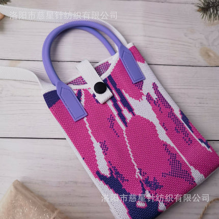 Girl's Heart-Shaped Knitted Crossbody Bag