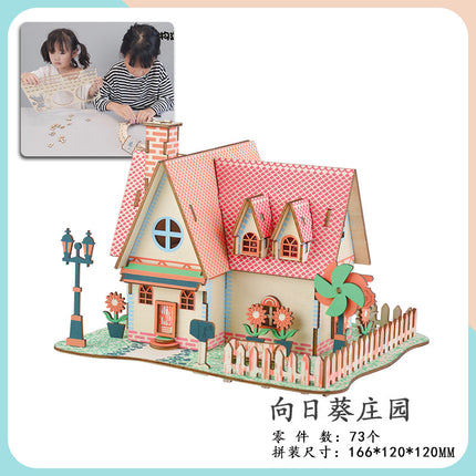 diy hut assembled small house model children's puzzle handmade three-dimensional jigsaw puzzle stall children's toys