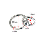 Silver / Rod thickness 4mm inner diameter 24mm/16mm