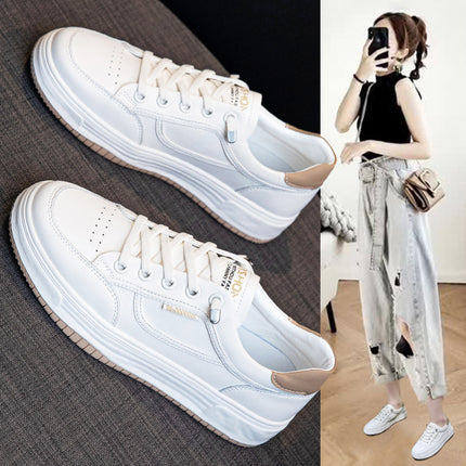 Genuine Leather White Sneakers for Women 2026 Spring/Summer Mesh Breathable Comfortable Lightweight Sneakers Hollow Thin Stylish Women's Casual Shoes