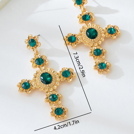 European and American Fashion Foreign Trade Jewelry Women's Personality Simple Retro Temperament Cross Earrings Earrings Cross Border Earrings