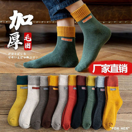 [factory wholesale] winter warm thick socks for men and women couples stockings thickened fleece-lined terry towel socks