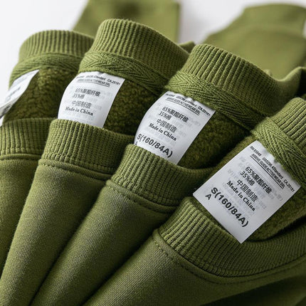 Acura Green 400g Heavy Loose Casual Velvet Jacket Solid Color Simple Thick Quality Turtlenose Wear