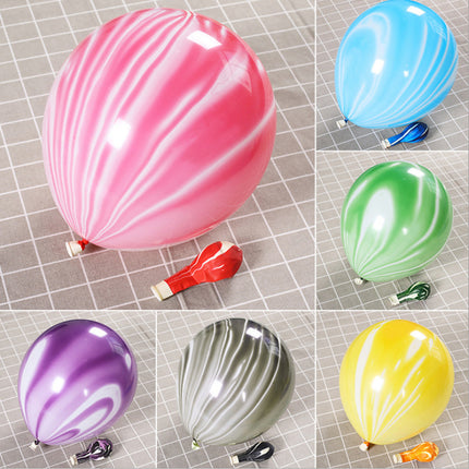 Wholesale Agate Balloons 10inch 12inch Thickened Colorful Cloud Latex Marble Pattern Birthday Party Decoration Wedding