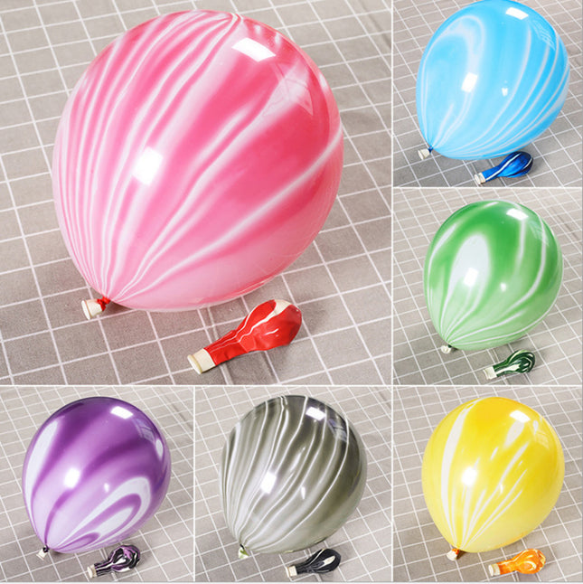 Wholesale Agate Balloons 10inch 12inch Thickened Colorful Cloud Latex Marble Pattern Birthday Party Decoration Wedding