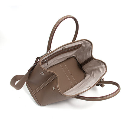 2025 New Women's Bag Top Layer Cowhide Large Capacity High-end Garden Bag Fashionable All-match Commuter Leather Handbag