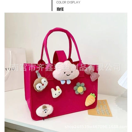 Factory Supplies Trendy Bags for 100-Day Celebrations, Birthday Favors, Cartoon Felt Bags, Student Lunch Box Storage