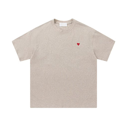 Cross-Border Am* Short-Sleeved Pure Cotton Embroidered Round Neck T-Shirt Summer Casual Loose Couple Wear Star Same Style Drop Shipping