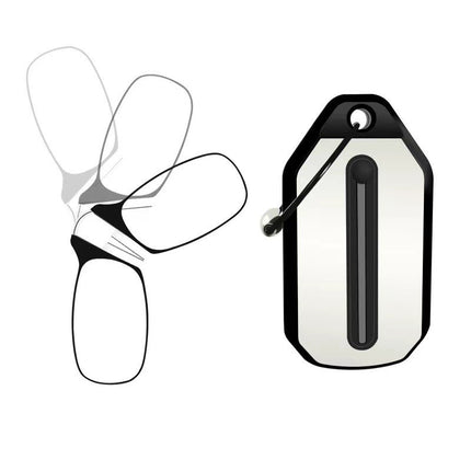 Cross-border new retractable clip nose reading glasses personalized fashion mini convenient reading keychain reading glasses trend