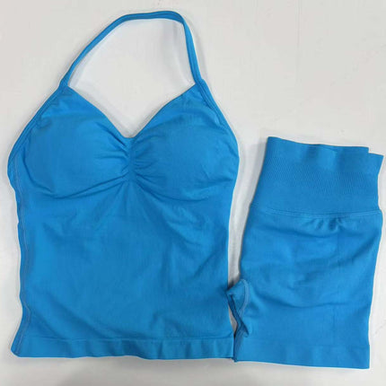 suit DF Amazon Explosions Shorts Small Bra High Elastic Superfine Extinction Nylon Hanging Neck Beauty Back Sports Vest