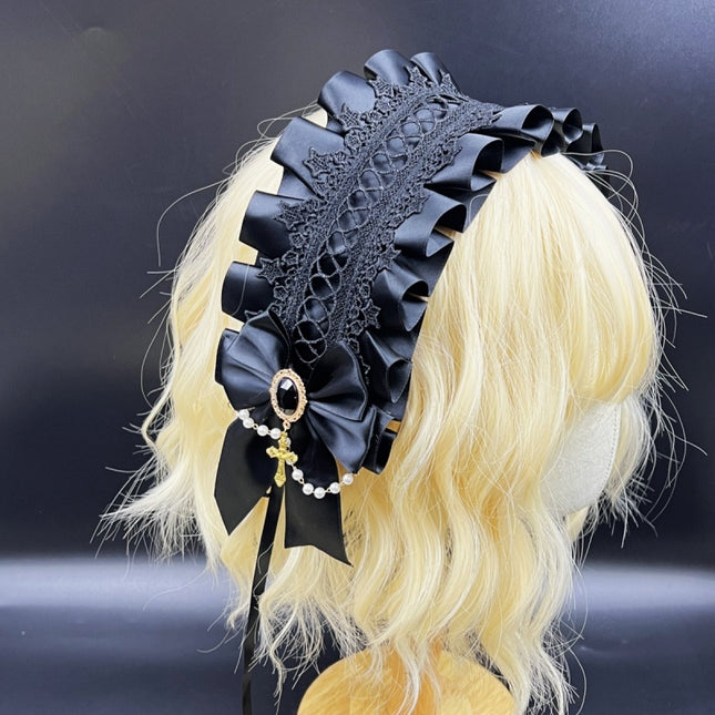 Lolita Hair Band Headwear Lolita Gothic Dark Collection Cross with Angel Handle Sweet Hair Accessories