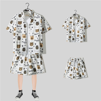 Short-sleeved Flower Shirt Hainan Island Clothing Beach Clothing Sanya Summer Weifeng Thailand Travel Men's Couple Summer Thin suit