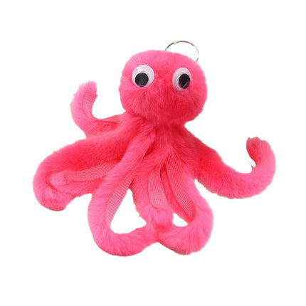 New creative octopus fur ball keychain cute octopus marine life plush doll bag hanging accessories