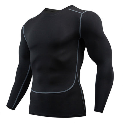 2025 new in stock quick-drying breathable outdoor running sports compression tight fitness training printed long sleeve top
