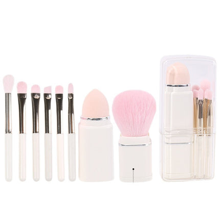 New Eight-In-One Mini Makeup Brush Set Portable Retractable Boxed Eye Shadow Brush Loose Powder Brush Concealer Brush