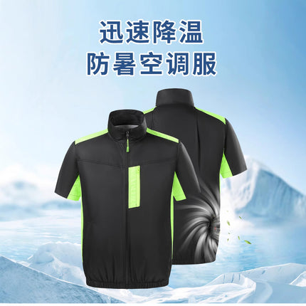 Summer Smart Air-Conditioning Clothing Men's Fan Short-Sleeved Clothing Indoor Refrigeration Outdoor Cooling Machine Repair Clothing Moisture Wicking