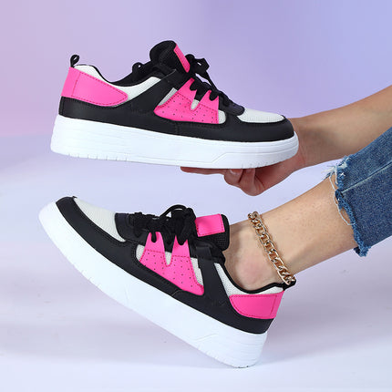 Korean Style Trendy Four-Season Thick-Soled Skateboard Shoes, Mesh Breathable Casual Shoes, Lace-Up Fashionable Women's Shoes, Outdoor Couple Trendy Shoes