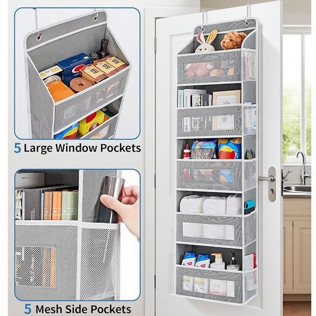 Non-Woven Five-Layer Storage Hanging Bag Behind the Door Household Multi-Functional Wall-Mounted Hanging Bag Wardrobe Wardrobe Storage Bag