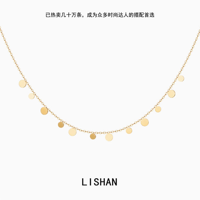 Lishan Versatile Bowknot Accessories Titanium Steel Metal Chain Series Layered Natural Stone Necklace Clavicle Chain for Women