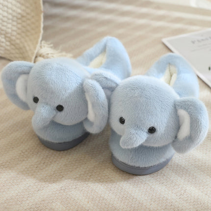Stuffed Warm Indoor Home Soft-Soled Confinement Cotton Shoes New Creative Stereo Elephant Winter Baotou Cotton Slippers for Women