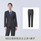 8822 dark gray ladies top pants / S