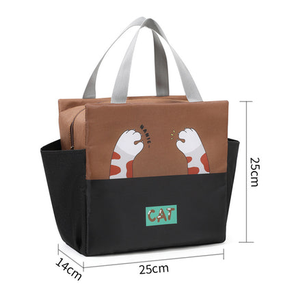 New Cartoon Double Lunch Bag Large Capacity Student Lunch Bag Outgoing Portable Lunch Box Insulation Bag