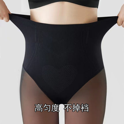 Black Silk Leg-Enhancing Leggings for Women, Faux Sheer, Extended Version for Autumn and Winter, Fleece-Lined, Thickened, Warm Black Stockings, Slimming