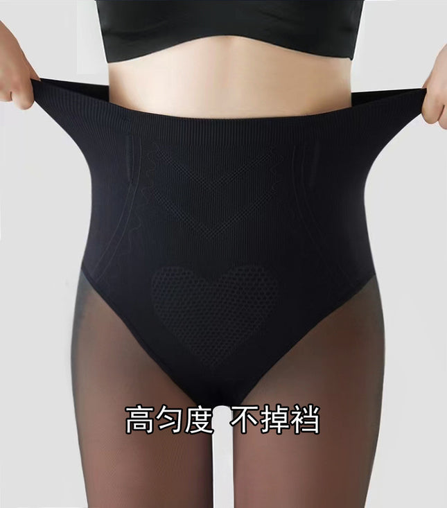Black Silk Leg-Enhancing Leggings for Women, Faux Sheer, Extended Version for Autumn and Winter, Fleece-Lined, Thickened, Warm Black Stockings, Slimming