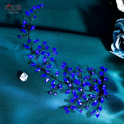 Youlapan Bridal Handmade Diamond-Encrusted Hairband, Hairpin, Wedding Dress Accessories, Simple and Elegant, Versatile Hair Chain Hp21