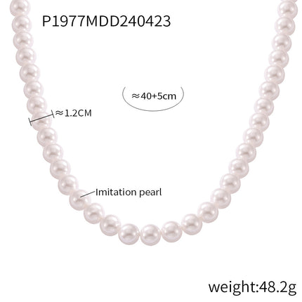 Korean fashion round high-gloss beaded necklace women's casual colorful round beads niche simple necklace jewelry wholesale