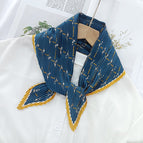 L024-137-02 navy blue / 70cm wrinkled square towel