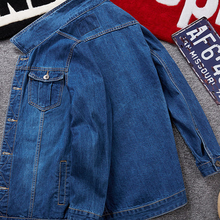 Autumn Temu Plus Size Men's Cross-Border Denim Jacket Plus Fat Plus Size Aliexpress Top Plus Size Amazon Jacket