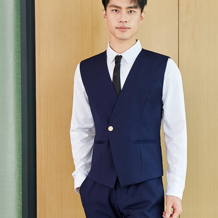 Spring high-speed rail clothing hotel front desk business wear men's vest suit temperament beauty salon autumn technician overalls