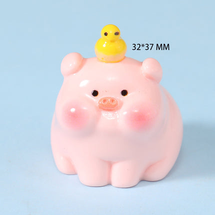 Resin stereo cartoon pig diy jewelry accessories car micro landscape ornaments keychain blind bag handmade materials