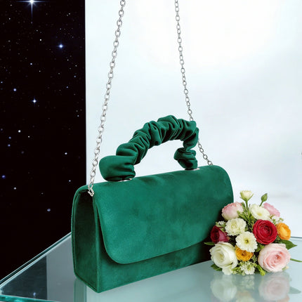 2025 Niche Cross-Border Velvet Bag, Elegant Mini Hair Tie Handbag, Elegant and Versatile One-Shoulder Cross-Body Bag