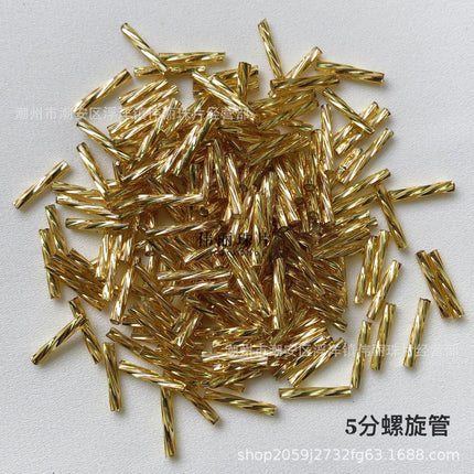 Silver filling series full set Golden Rice beads tube beads loose beads handmade diy jewelry hand sewing clothing accessories material