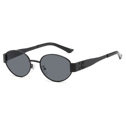 Round Frame Metal Sunglasses Women's High Sense Women's Driving UV Protection Photographing Sunglasses Trendy Retro Fashion Small Frame