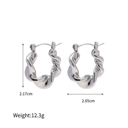 Cross-border European and American earrings ins fashion short C- shaped horns earrings stainless steel 18K gold-plated earrings women wholesale